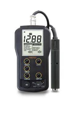 Multi-range EC meter with HI76302W probe, Range: 0.0 to 199.9 mS/cm w/ATC