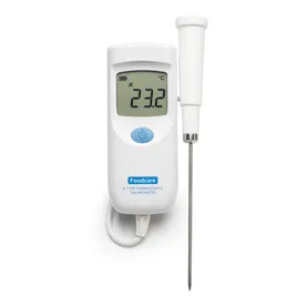 Portable K-type thermocouple thermometer with fixed probe