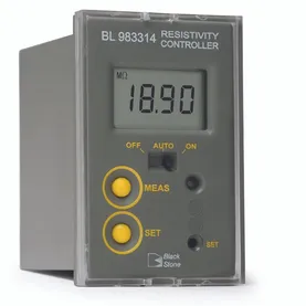 Resistivity Mini Controller, range: 0.00 to 19.90 MΩ/cm, dosing relay: contact closed when reading f