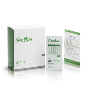 GroLine pH 7.01 buffer (+/- 0.02 pH accuracy @ 25°C) with Certificate of Analysis, (25 x 20mL)