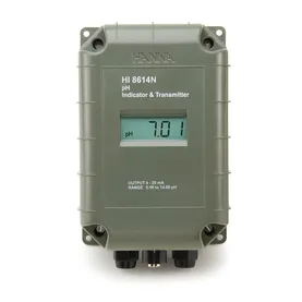 pH Transmitter with 4-20 mA Galvanically Isolated output; with LCD display, range: 0.00 to 14.00 pH