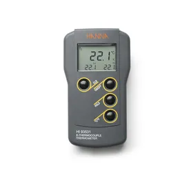 0.1° resolution K-type thermocouple thermometer, Range: -200.0 to 999.9°C; 1000 to 1371°C -328.0 to 