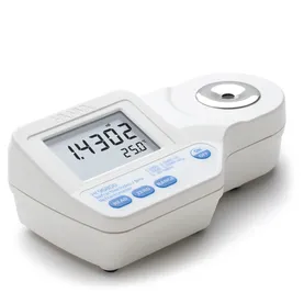 Refracting Index refractometer - uncompensated readings (nD), temperature compensated to sucrose