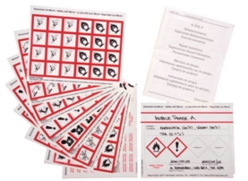 Label  set  acc.  GHS  with  20  blank  adhesive  labels  80  x  110  mm,  168  adhesive  hazar