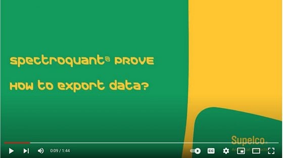 Just prove it with your Spectroquant prove photometer exporting data vimeo